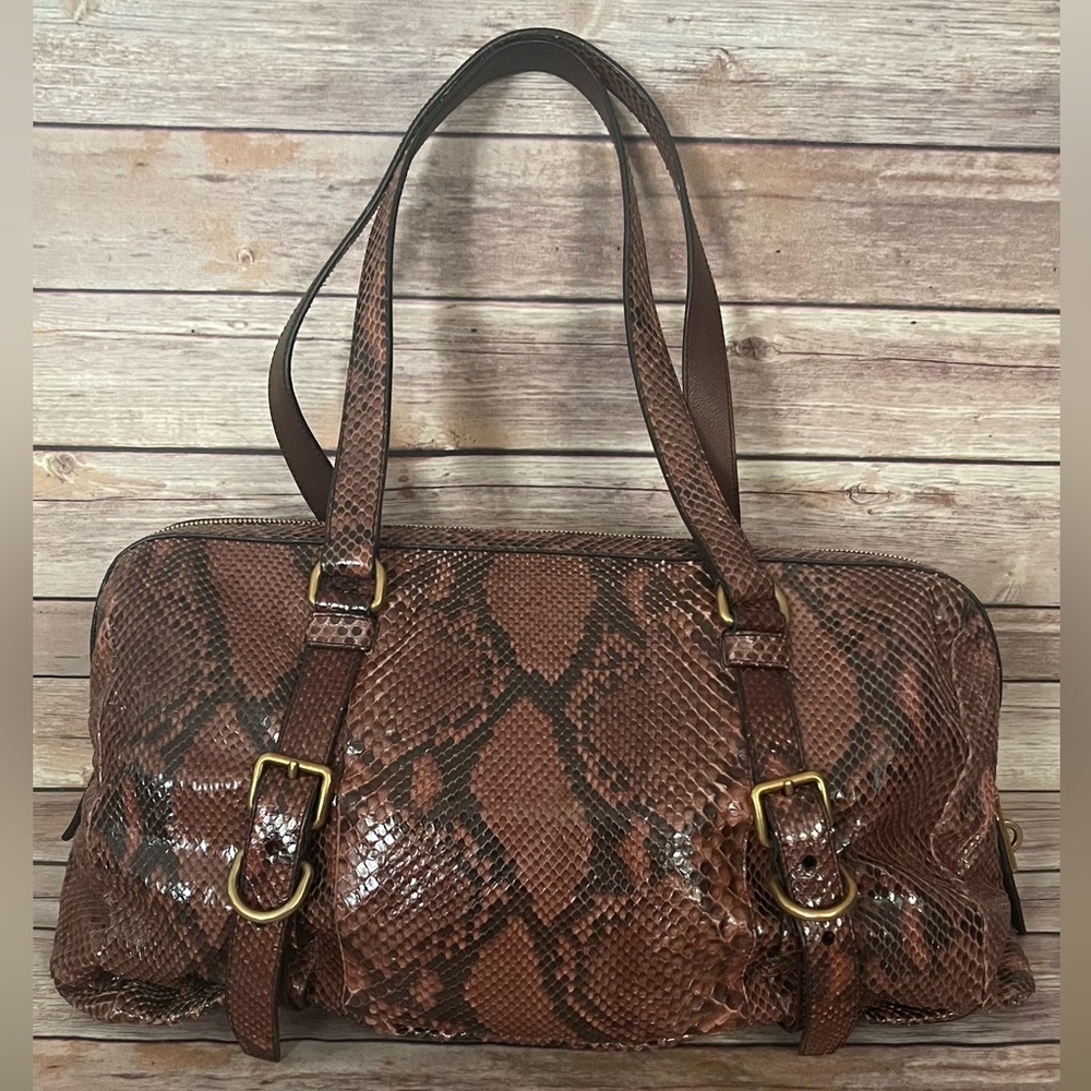 PRADA Pitone Python Snake Jeweled Shoulder Bag - Picture 8 of 13